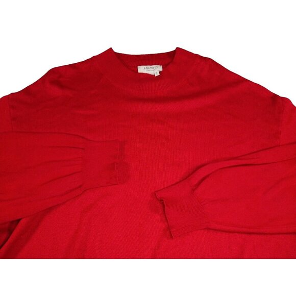 Allora Italy Red Knit Sweater Mens XL Red Vintage Cotton Rayon Blend Pullover - Picture 3 of 6